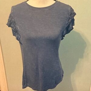 Knox Rose Ruffle Sleeve Top - Dark Blue